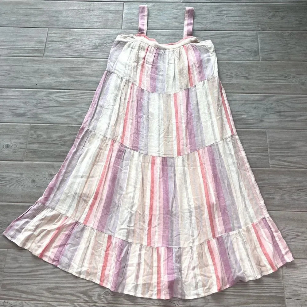 Rails Women's Multicolor Amaya Juliette‎ Striped Tiered Midi Shift Dress Small